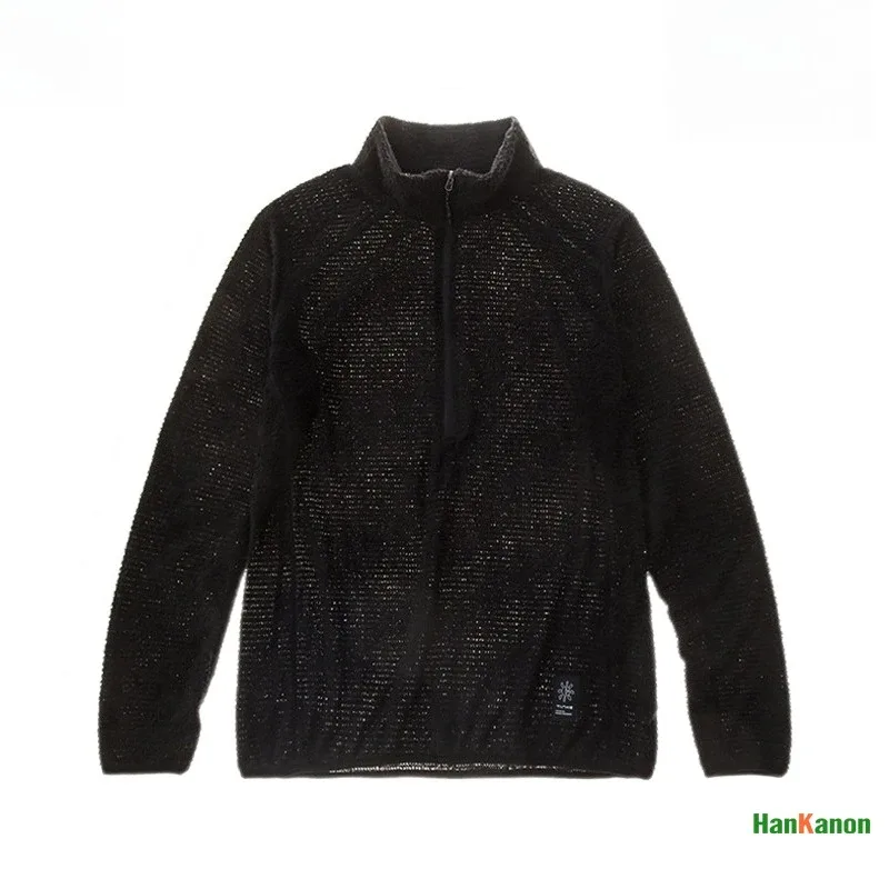 Men's Half-Zip Stand Collar Sweatshirt Versatile Air Fleece Base Layer for Outdoor Camping Hiking Cycling — image 1
