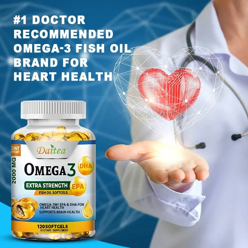 Daitea Omega 3 visolie – EPA & DHA 2000 mg – 60/120 capsules – algehele gezondheid en immuunondersteuning Niet-GMO glutenvrij — image 5