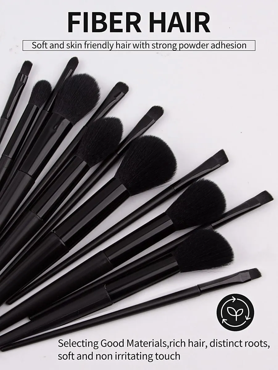 Black 20-Piece Makeup Tool Set: 13 Makeup Brushes +3 Pieces of Beauty Eggs +3 Pieces of Powder Puff +1 Piece of Storage Bucket — image 4