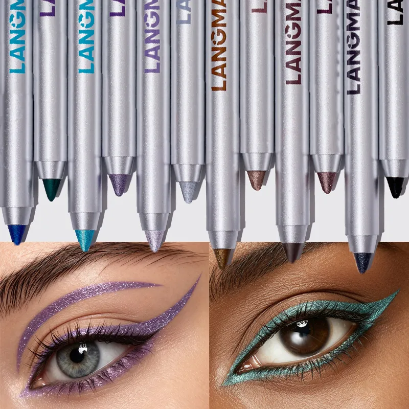 Pearlescent Green Eyeliner Pencil 12 Color Smooth Eye Pigment Glitter Eye Liner Eyeshadow Pen Long-Lasting Waterproof Eye Makeup — image 4