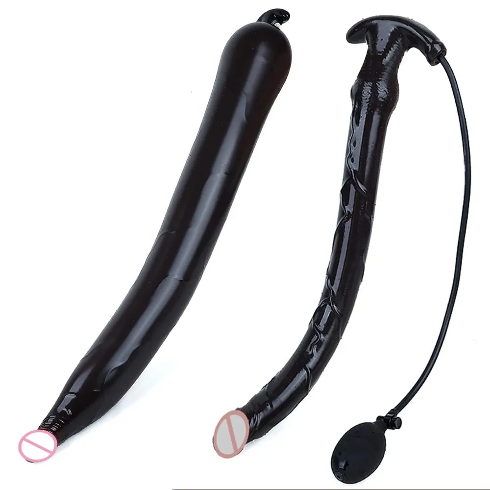Super Long 100cm Inflatable Anal Dildos Liquid Silicone Huge Butt Plug in-depth Rectal Dilation Prostate Massage BDSM Sex Toys — image 1