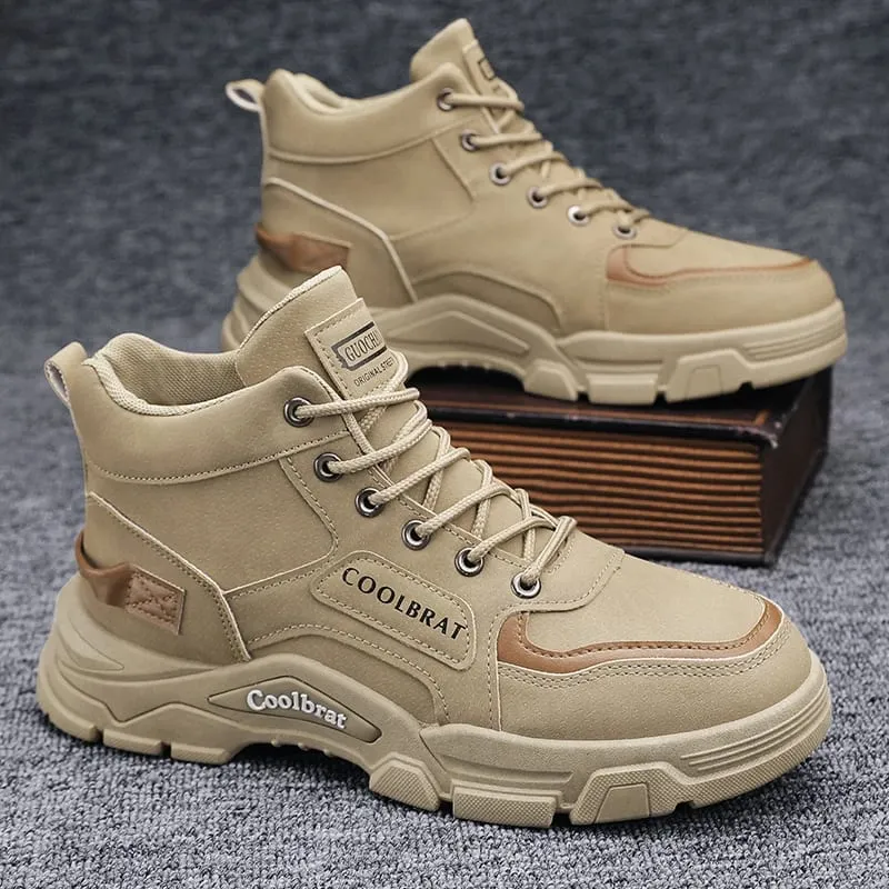 Men‘s Casual Sneakers High Quality Comfortable High Top Ankle Boots Chelsea Fashion Cowboy Work Shoes Trendy Versatiled Hombres — image 2