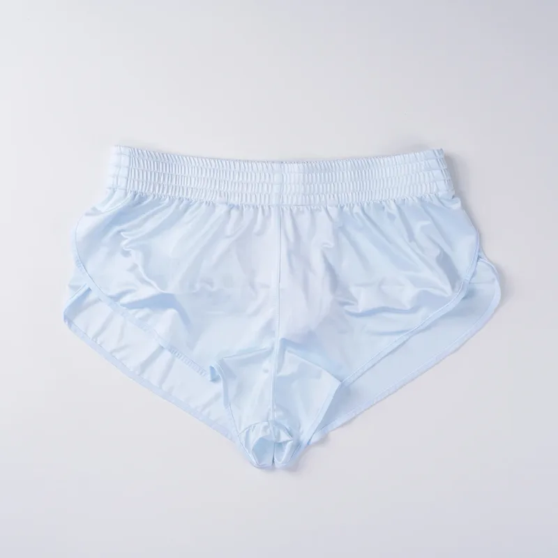Men Satin Glossy Arrow Pants Split Side Boxer Shorts Sexy Underwear Loungewear Inner Jockstrap Mesh Pouch Sleep Bottoms — image 11