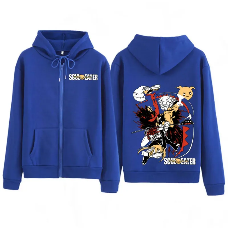 Anime Soul Eater MAKA ALBARN Zipper Hoodies Funny Men's Women Clothing Fashion Oversized Clothes Casual Long Sleeve Streetwears — image 6