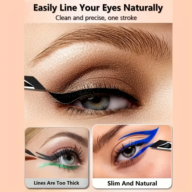 5pc Eyeliner Brush Set with Tilted Fine Blade Suitable for Precise Application - Suitable for All Skin Types Makeup Brushes Set — image 2