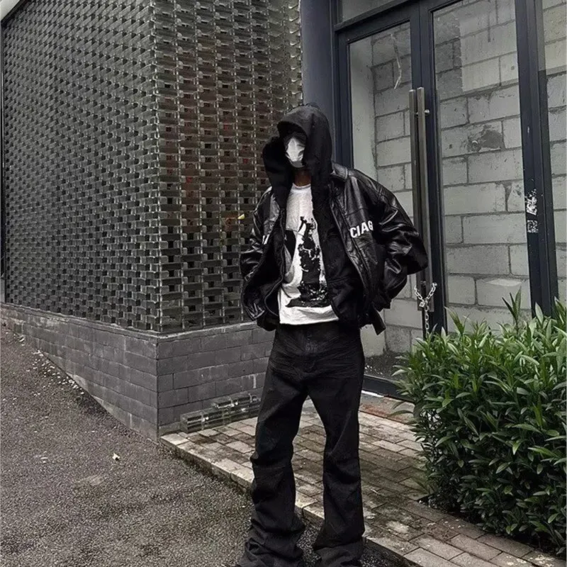 Y2K Washed Jeans Gothic Vintage Micro Flared Middle Waisted Zipper Pants Women Men Streetwear High Quality Design Sense Trousers — image 6