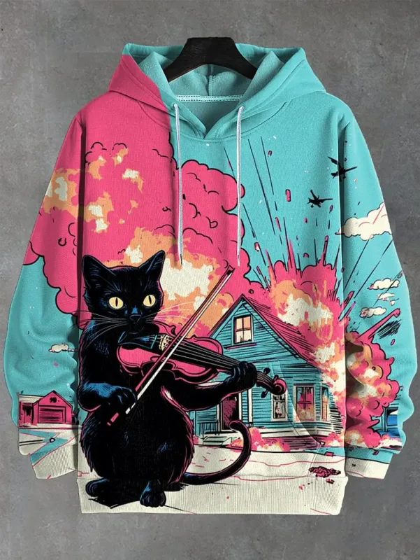 2026 Men's Hoodies Funny Cat Dinosaur UFO Art 3D Printed Cartoon Sweatshirt Men Women Tracksuit Oversized Casual Street Y2k Coat — image 14