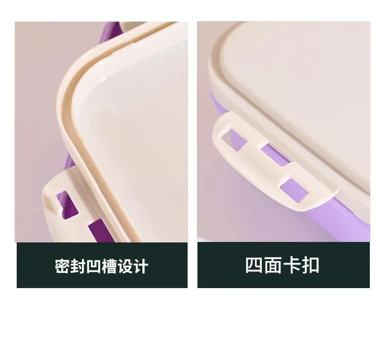 Demon Hunters Lunch Box for Boy Girl Cute Mira Zoey Jinu Portable Plastic Bento Box with Dinnerware Food Fruit Container — image 4