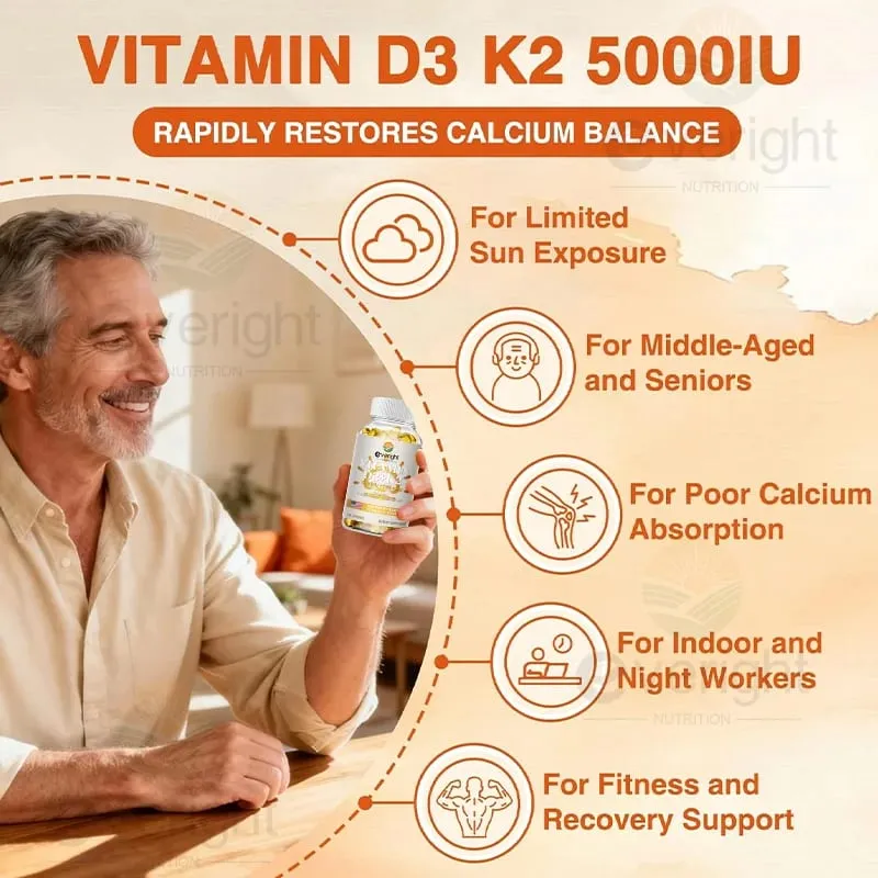 Vitamins D3 + K2 Organic Supplements High Bioavailability - Supports Bone Density Calcium Balance Immunity & Mood Health — image 4