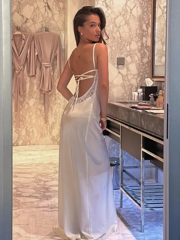 Solid Satin Lace Corset Mini Dress Women Sexy Spaghetti Strap Sheer Panel Slim Fit Short Dresses 2026 Trendy Lady Night Out Wear