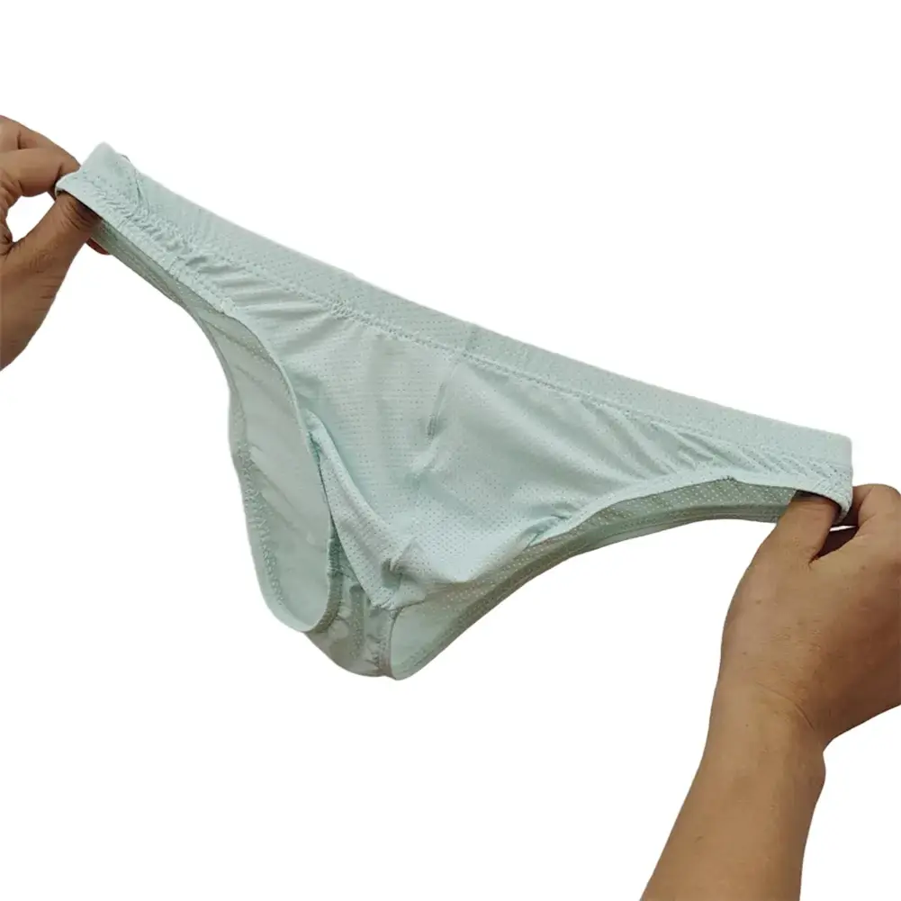 Sexy Skin Color Men Low Waist Mesh Breathable Jockstrap Pouch Half Hip Underwear Briefs Daily Fashion Panties — image 17