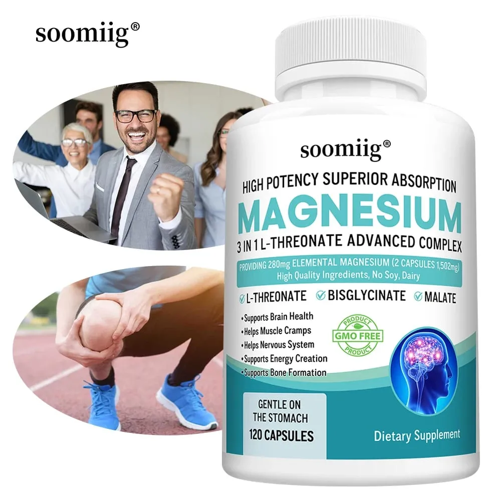 3-i-1 - Magnesium L-Treonat Glycinate Malat Hjärnhälsa Sömnstöd Förbättrad immunitet Energimetabolism — image 1