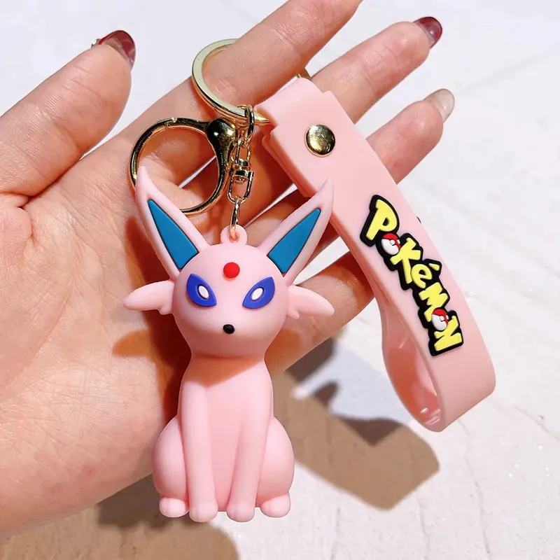 40 Style Wholesale Anime Pokémon Pikachu Eveen Keychain Cartoon Cute Charizard Keyring Student Backpack Car Key Chain Toys Gifts — image 10