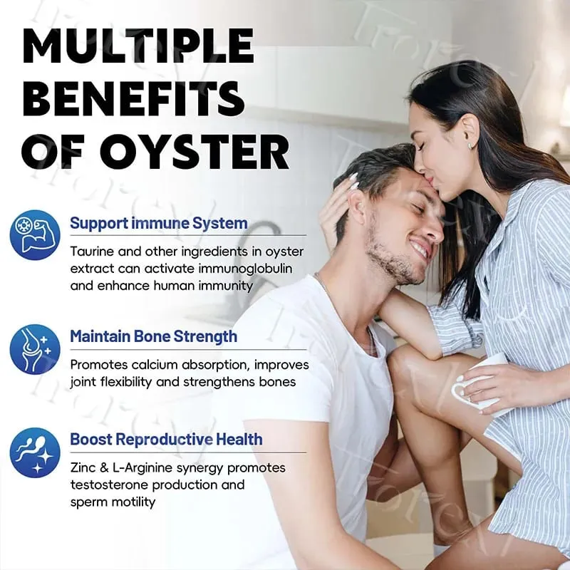 Oyster Extract - Supplement for Men Boosts Performance Supports Vitality Enhancing Extra Strength 60 Tablets