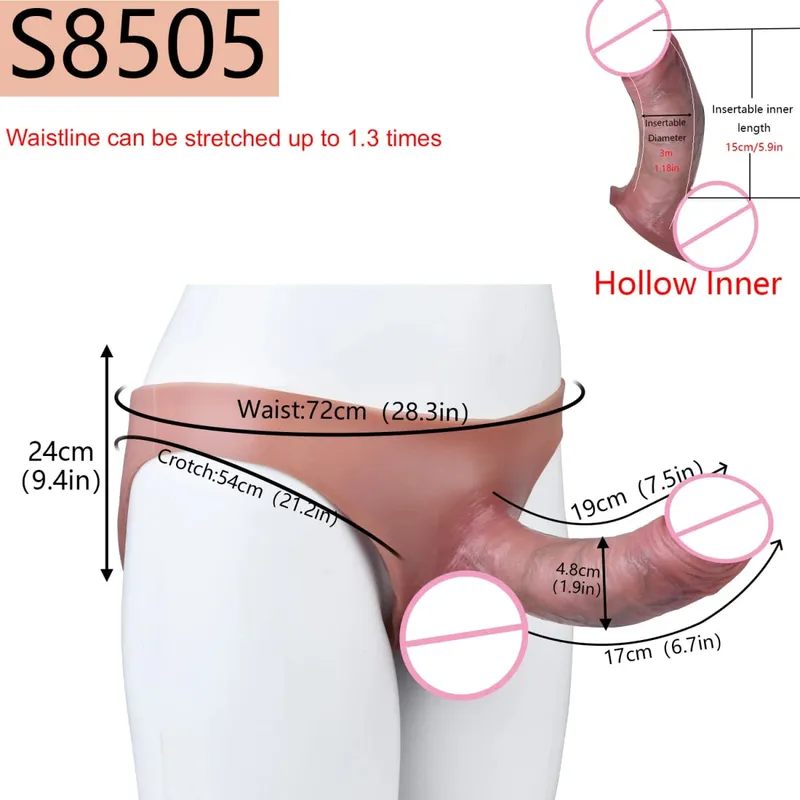9.65‘’ Large Penis Sleeve насадка на член Pants 18+ Men Sex Toy Wearable Soft Realistic Hollow Dildo Panties Adult Supplies — image 19