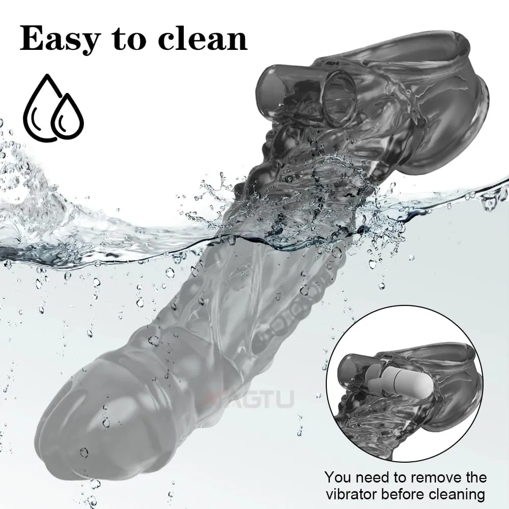 Vibrating Penis Sleeve for Men Penis Enlarge Penis Extension Penis G-Spot Vagina Vibrator Adult Goods Sex Toy for Couples — image 6