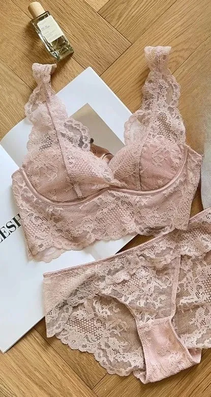 Women French Lace Bralette Push Up Gathering No Underwire Backless Bra Sets Sheer Lingerie Outerwear Camisole Summer Tops S- XL — image 12