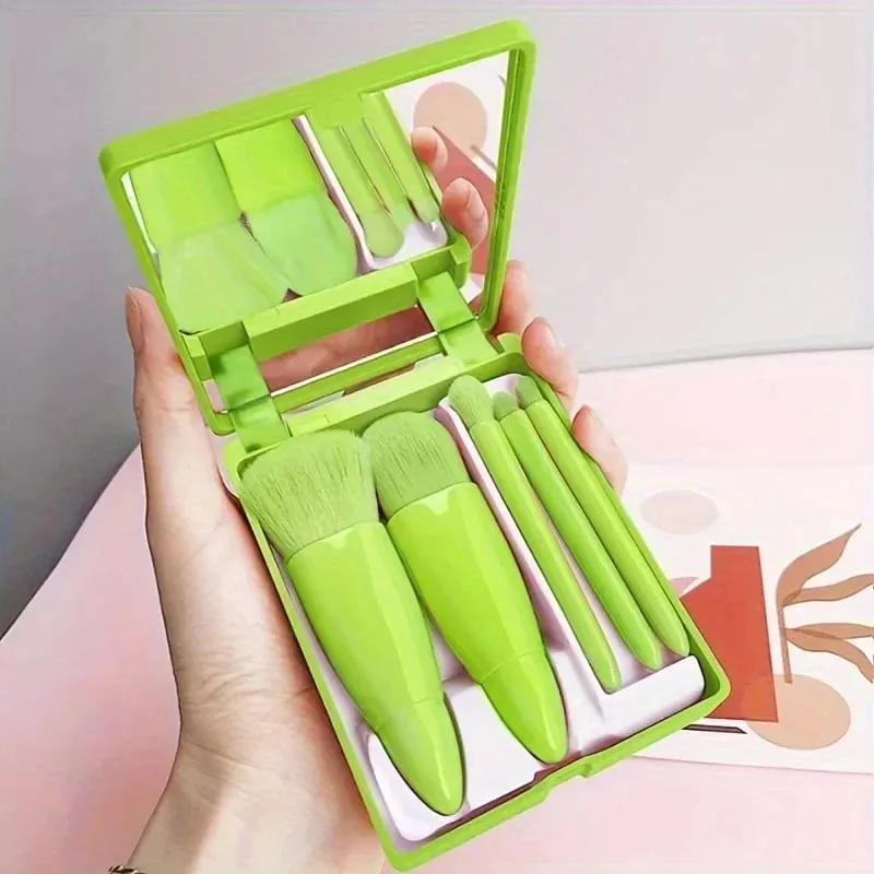 10pcs Pink Makeup Brush Set for Beginners Mini Portable Foundation Eyeshadow Brushes with Crystal Handle Includes Brush Pouch — image 28