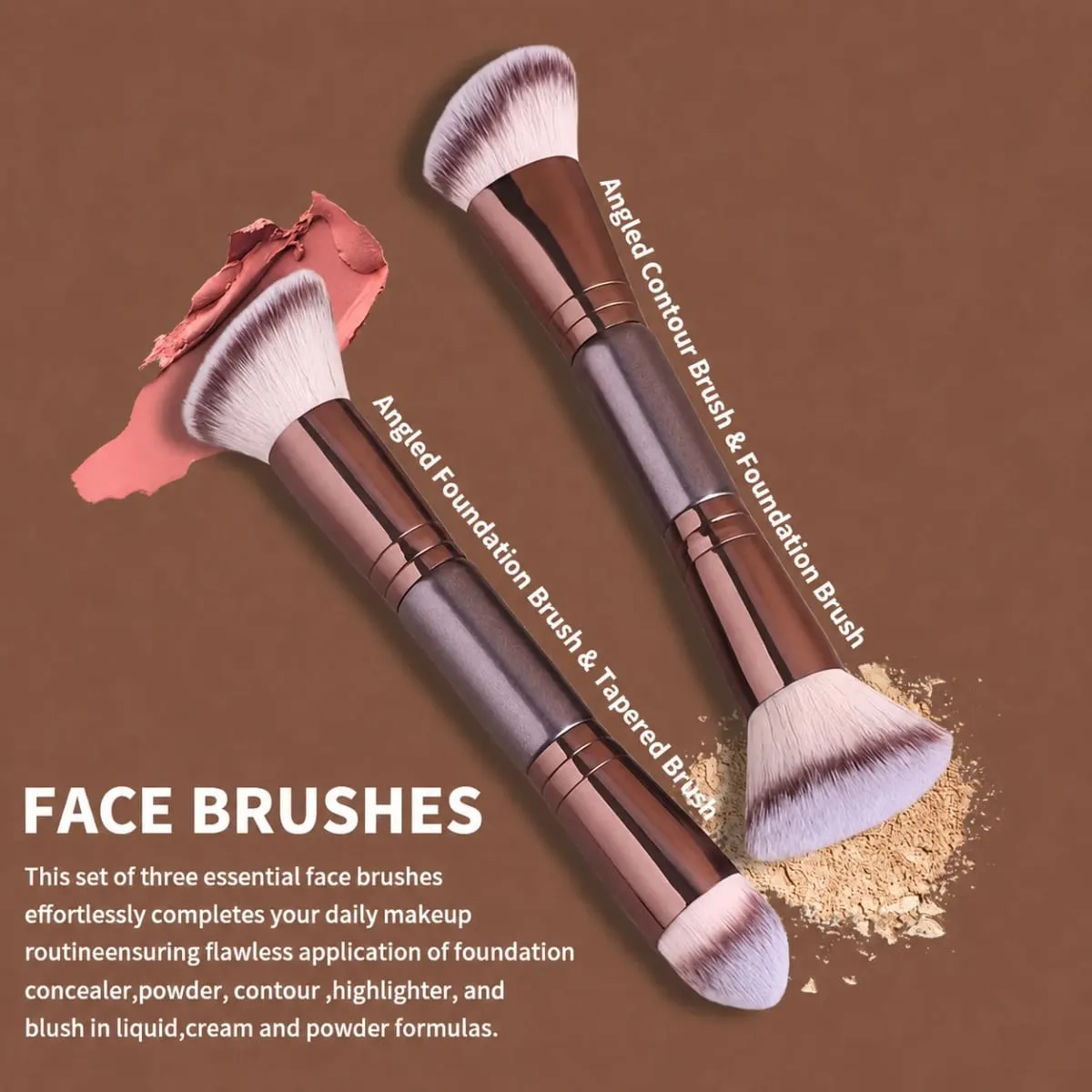 Professional Makeup Brush Set Portable Travel Double-Ended Makeup Brushes Multifunctional Cosmetic Tools In — image 2