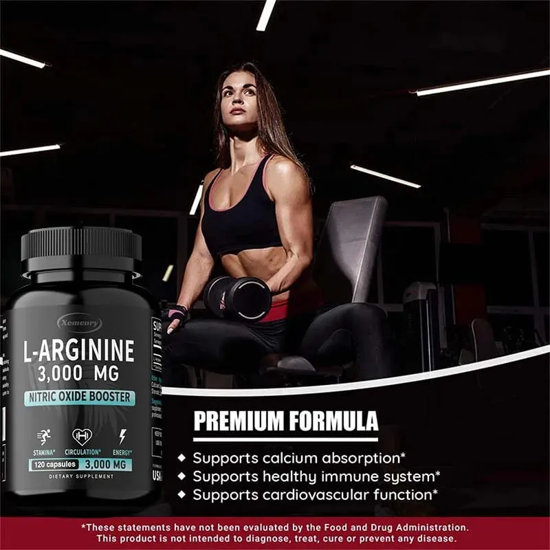 L-Arginine Capsules Supplement - for Energy Strength and Endurance Support During Exercise | Muscle Mass Non-Gmo — image 5