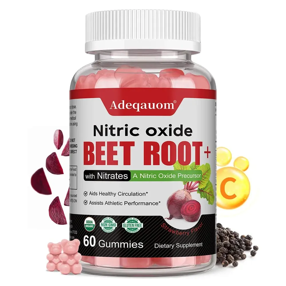 Nitric Oxide Beetroot Gummies Organic Beetroot Extract Blood Circulation Heart Health Blood Pressure Support Natural Flavor — image 2