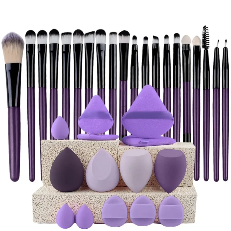 20pcs Makeup Brush Set Soft Fluffy Cosmetic Foundation Powder Eyeshadow Kabuki Blending Make Up Brush Beauty Tool Makeup Sponge
