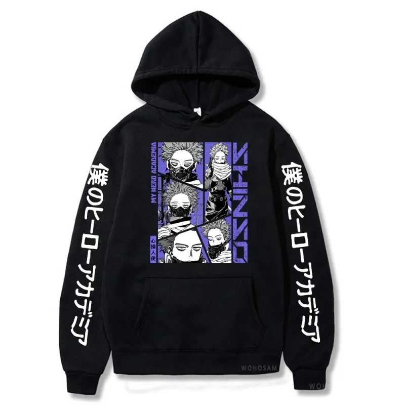 Anime My Hero Academia Hoodies Shinso Hitoshi Print Pullover Sweatshirts Harajuku Cartoon Style Crewneck Women Men Street Hoody — image 18