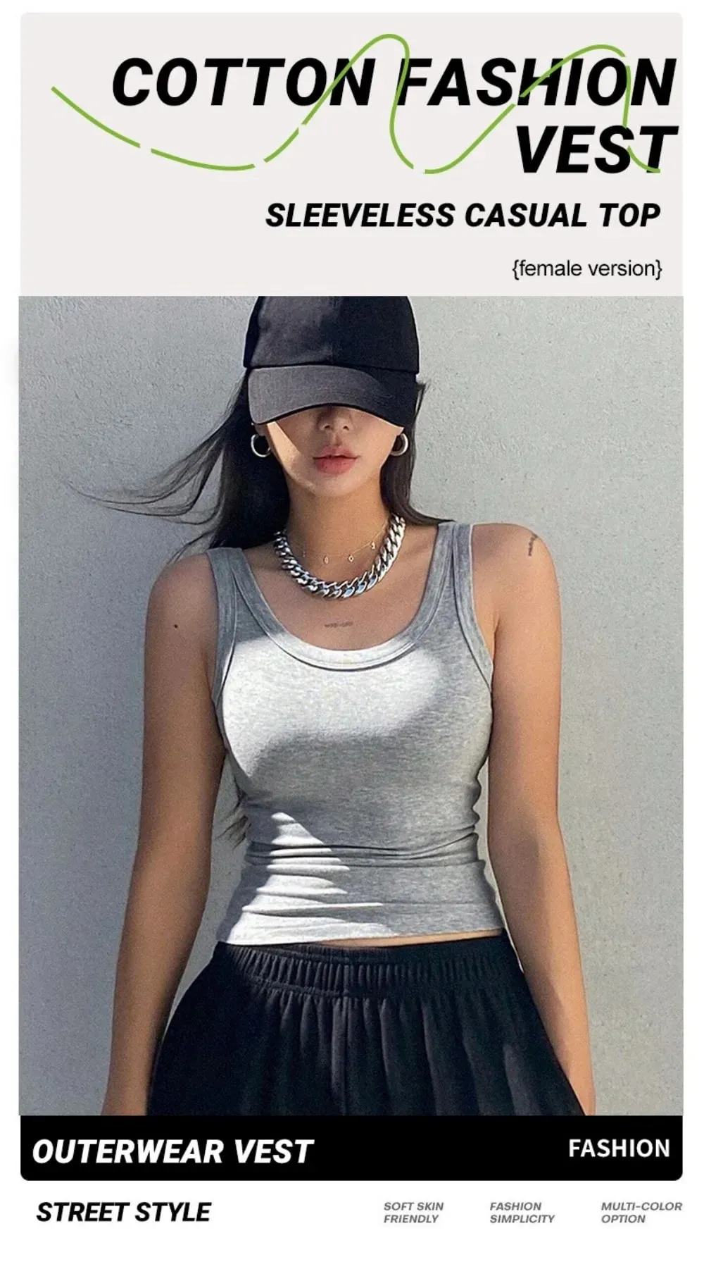 Y2K Ribbed Cotton Tank Tops Womens Summer Basic Slim O-Neck Sleeveless Casual Soft Breathable Vest Sporty Wear Daily Undershirt — image 9