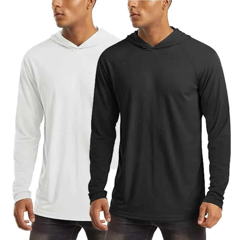 Men's Long Sleeve Hoodies Sun Protection Shirts Solid Quick Dry T-shirt Mens Bodybuilding Fitness Muscle Sportwear Gym Clothing — image 7