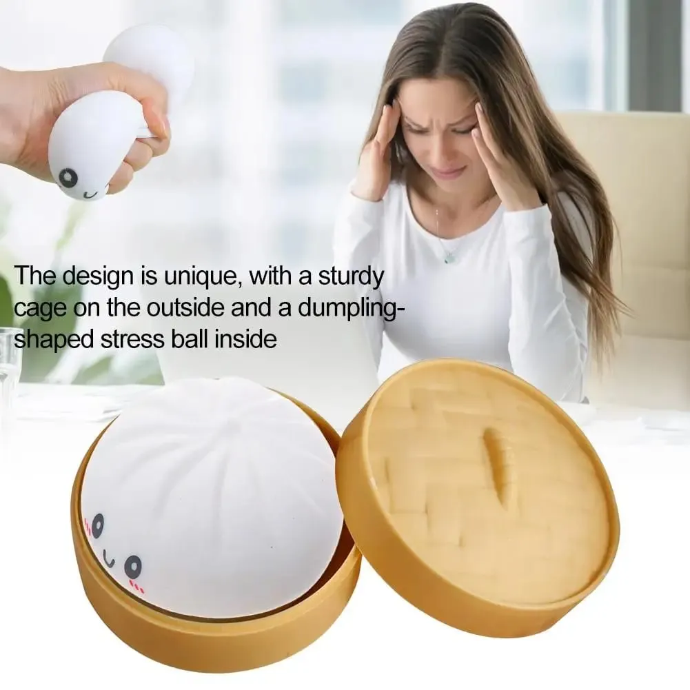 Large Dumpling Pillow Soft Huggable Plush Toy for Home Decor Adorable Dumpling Shape with Playful Expression Dough Ball