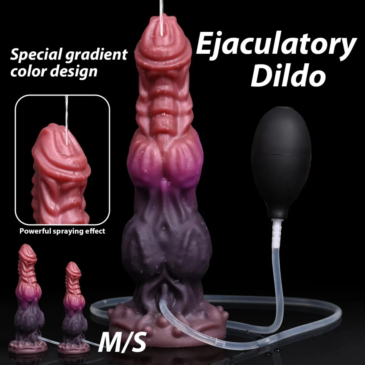 Ejaculation Monster Dildo Soft Silicone Penis Inflatable Big Knot Dildos Squirting Strong Sucker Dick Sex Toy for Women Men 18+