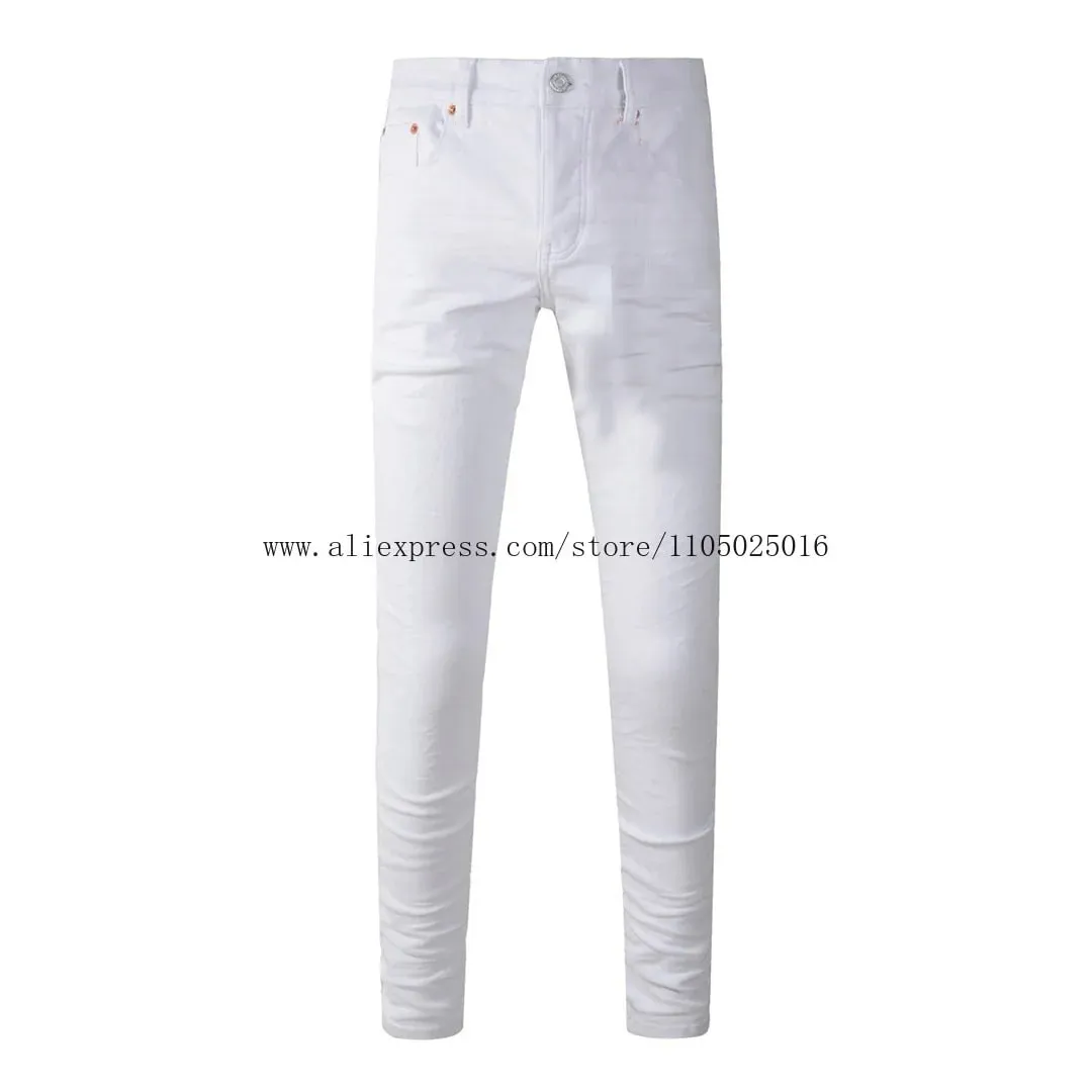 High Street Brand Men's Jeans American Distressed Coated Blank Stretch Skinny Button Fly Ripped Pants Trousers — image 4