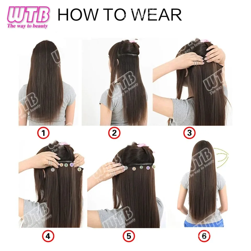Extra Long Straight Synthetic 5 Clip Hair Extensions Ponytail Extension For Ladies Girls 20~40 Inches Clip In Extensions Hairpie — image 7