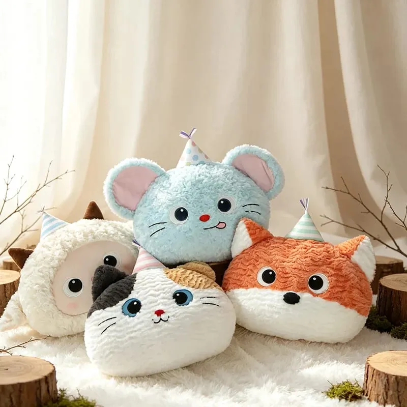 40CM Kawaii Cartoon Animal Plush Pillow Soft Stuffed Soft Fox Sheep Frog Cat Seal Dog Pig Cushion Funny Home Decoration Gifts — image 4