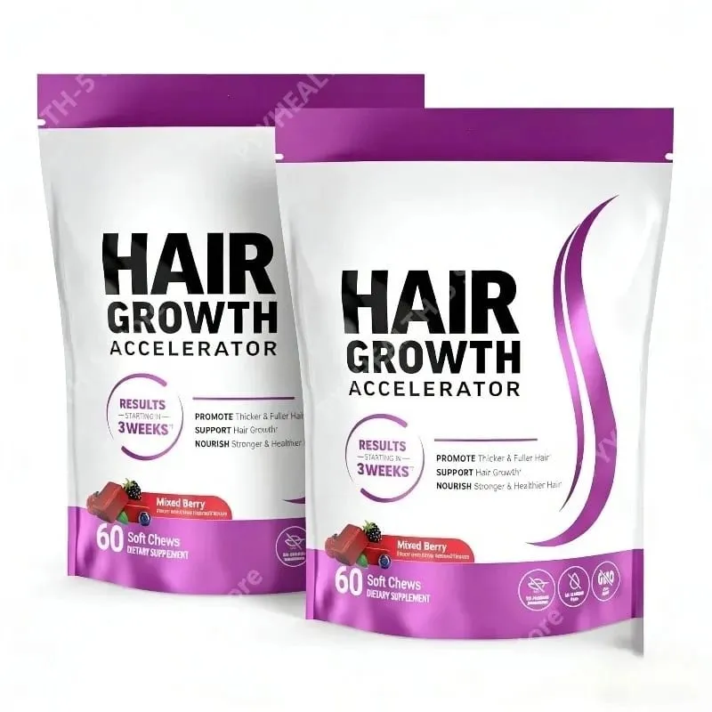Biotin Hair Growth Soft Chews Supplement Support Fuller Thicker Hair Vitamin C & E for Healthy Hair Nourishment 60 Gummy — image 9