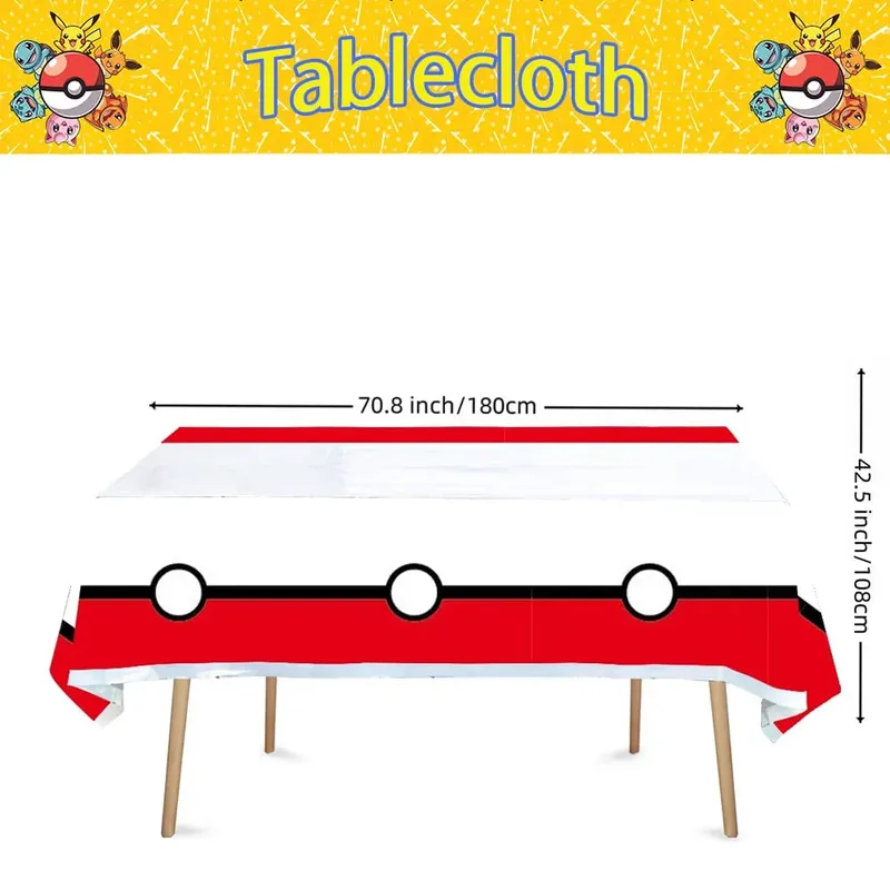 Nappe Pokemon jetable, décoration d'anniversaire, couverture de table Pikachu, cadeaux d'anniversaire pour enfants, fournitures de réception-cadeau pour bébé, 1/10 pièces — image 6