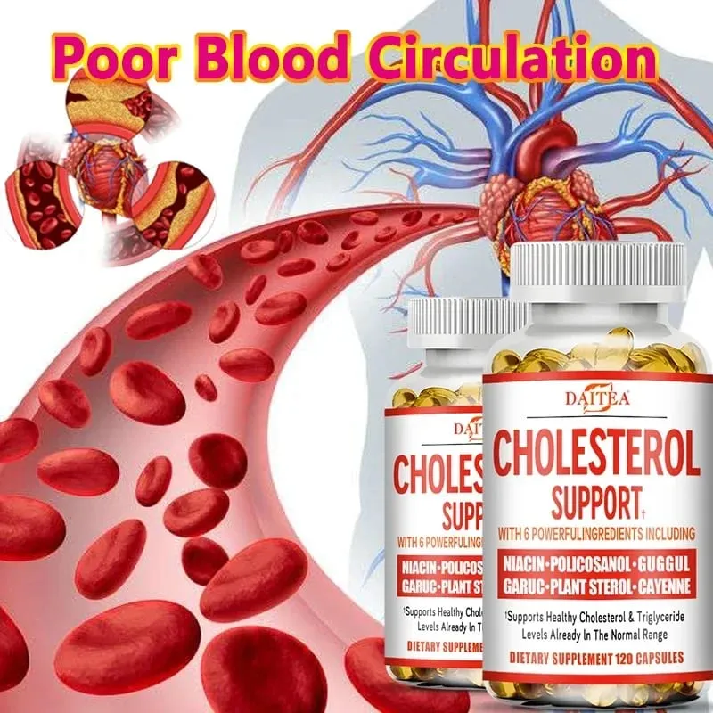 Daitea Cholesterol อาหารเสริม - ลด LDL และไตรกลีเซอไรด์ ระบบภูมิคุ้มกันบรรเทาความวิตกกังวลตามธรรมชาติสุขภาพต่อมหมวกไต — image 2