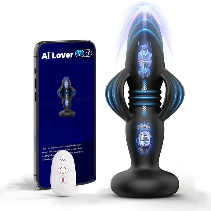 3 in 1 Telescopic Expanding Anal Vibrator Butt Plug Prostate Massager App Control Anal Plug Vibrator Stimulator Sex Toy for Men
