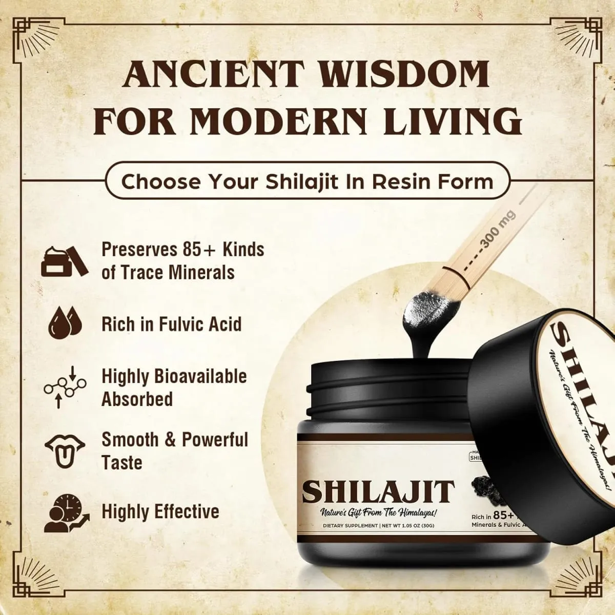 Shilajit Pure Himalayan Organic Shilajit Resin - 600mg Maximum Potency Natural Organic Shilajit Resin with 85+ — image 1