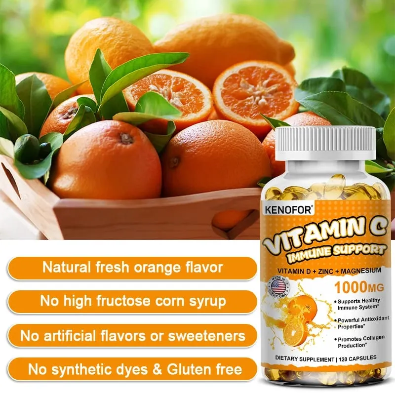 Vitamin C Capsules Antioxidant Support Immune System Cellular Energy Production Skin Brightening & Collagen Synthesis — image 4