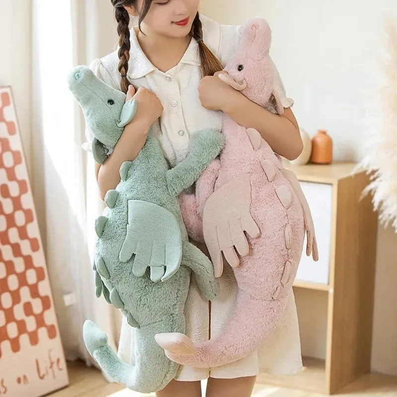Blue Dragon Plush Toy Cute Soft Stuffed Animal with Colorful Spikes Wings Kids Birthday Gift Home Decoration Comfort Companion — image 6