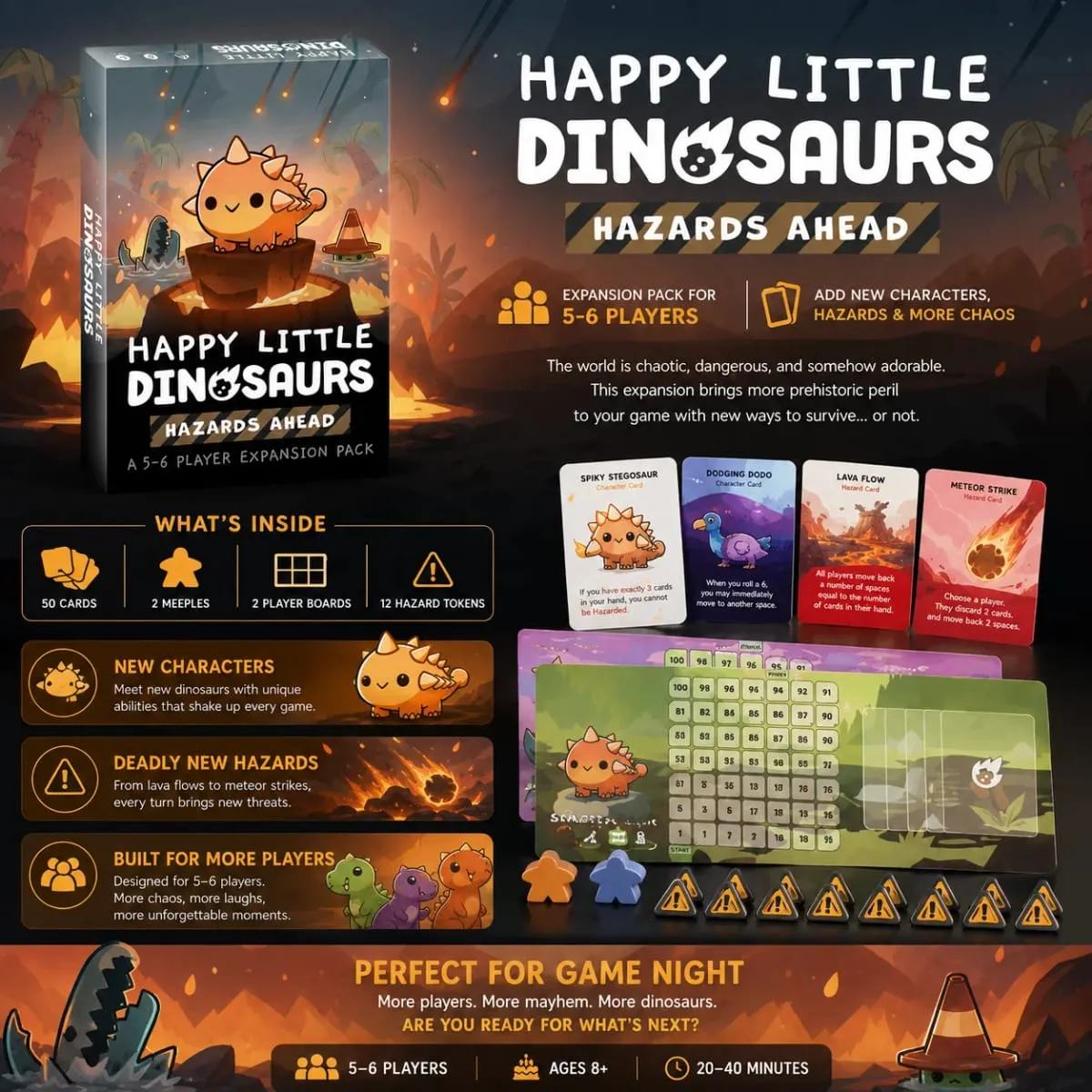 HappyLittle Dinosaurs Card Game Expansion Pack Funny StrategyParty Board GameforFamily Friends Kids and Adults English Version — image 5
