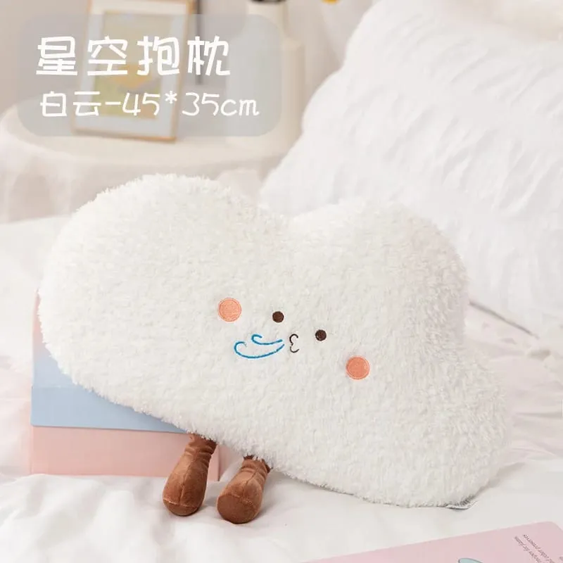Almohada de cielo estrellado suave, almohada de felpa con forma de estrella, luna y arcoíris, almohada creativa de nube y sol, cojín para dormir, decoración del hogar — image 15