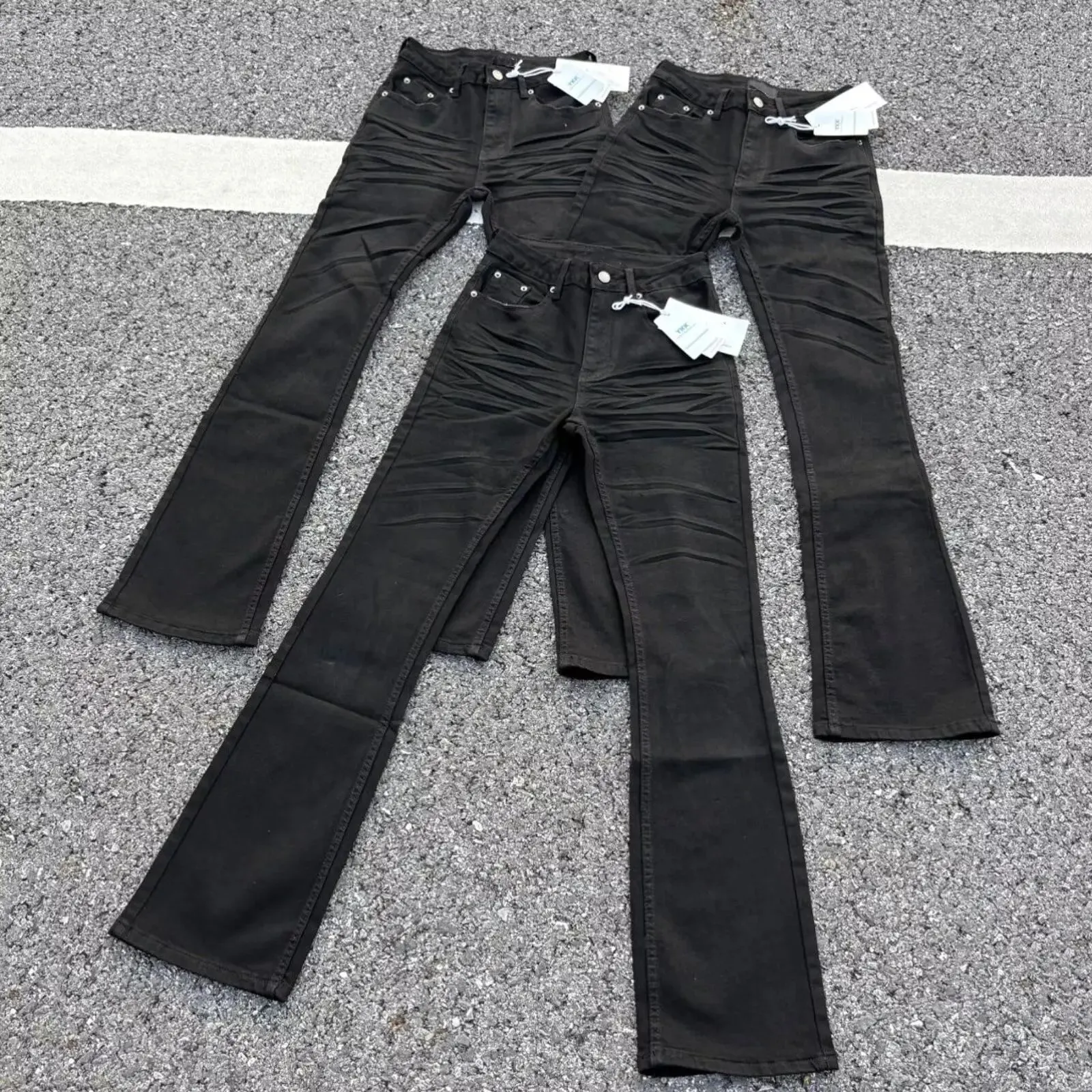 Men's 90s Slim Micro Horn Jeans Street Summer Sweatpants Y2k Pants Thin Boy Bottoms Male Wide Leg Bell-bottom Trousers — image 2