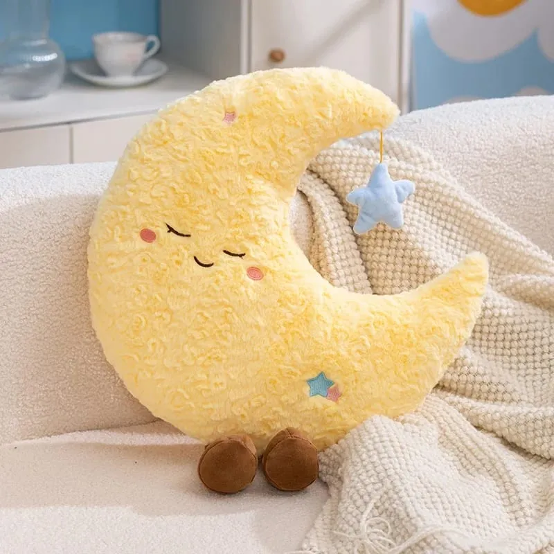 45cm Cute Plush Home Decorative Cushion Pillow Stuffed Sun Moon Plushies Huggable Sleep Pillow Girl Gift — image 4
