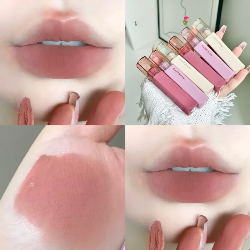 Brillo de labios de terciopelo sedoso, barro de labios mate, taza antiadherente resistente al agua, esmalte de labios a prueba de manchas, lápiz labial líquido que no se decolora, maquillaje coreano — image 3