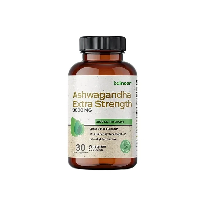 Natürliche Ashwagandha-Stress- und Stimmungslinderung, pflanzliche vegetarische KSM-66-Kapseln, Anti-Angst-Stresslinderung, Gehirngesundheit — image 8