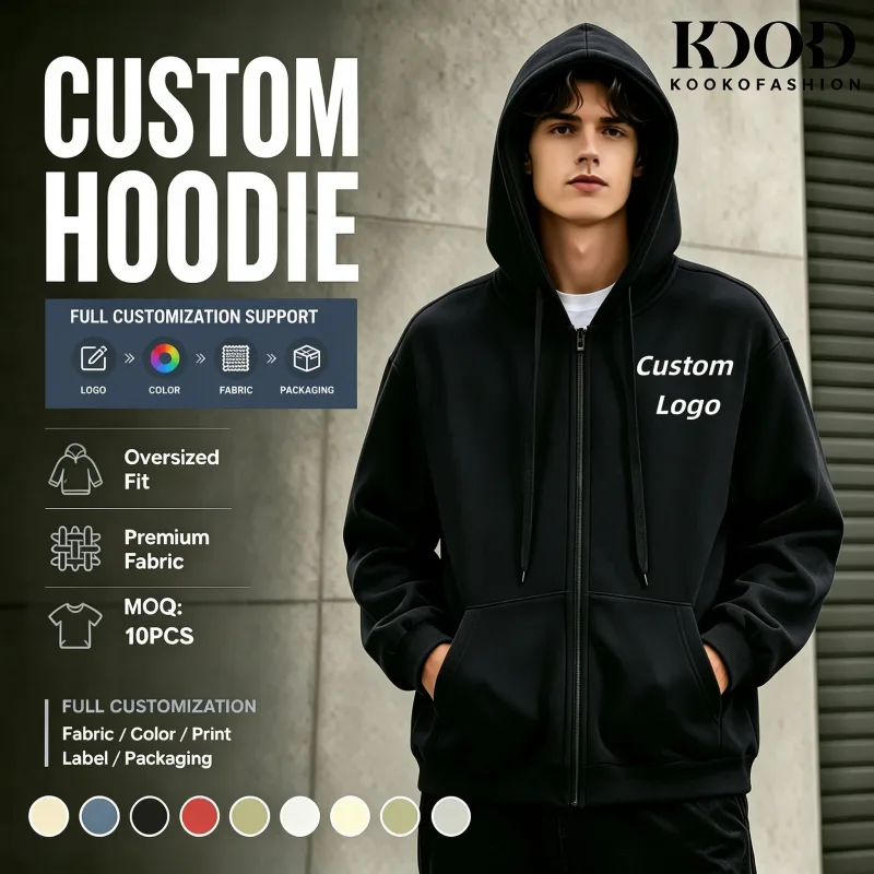Customized Logo Zipper Hoodies Autumn Winter Fashion Embroidery Company Printed Sweatshirts Men Women Personality Hoody Pullover — image 7