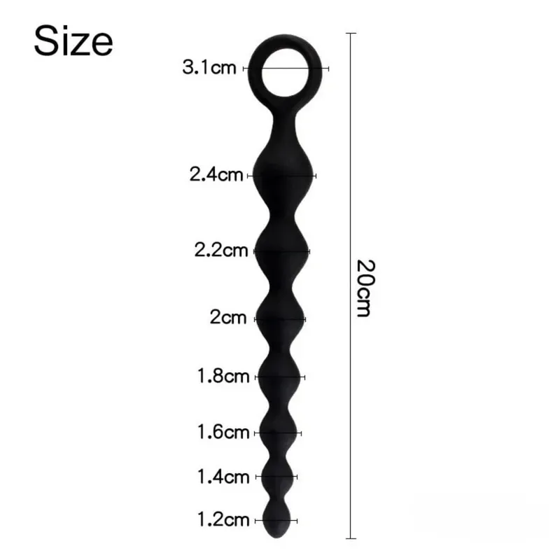 20CM 실리콘 항문 구슬 전립선 자극기 볼 엉덩이 플러그 당겨 반지 성인 섹스 토이 여성 남성 커플 게이 바람둥이 제품