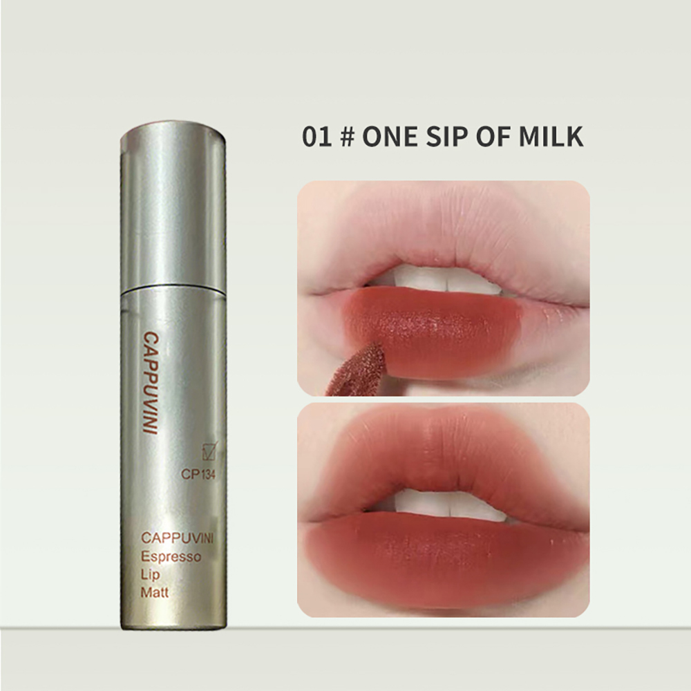 Cappuvini Espresso Matte Lipstick Velvet Lip Glaze Waterproof Long-lasting Texture Smooth Glossy Makeup Setting Lip Color — image 13